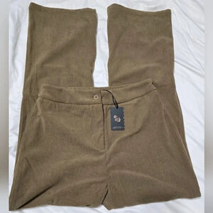 NWT Sincerely Jules High Waist Wide Leg Taupe Corduroy Pants, Size Large.